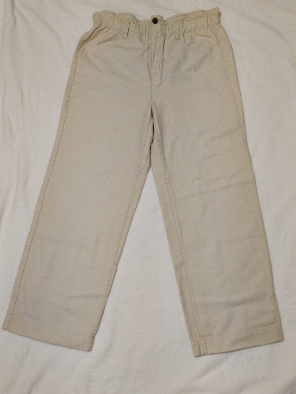 J. Crew Cream Elastic Waist Pants